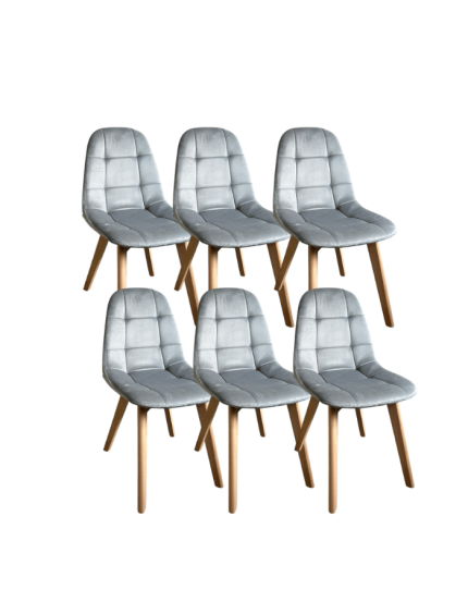 x6 Silla Capitoné Terciopelo