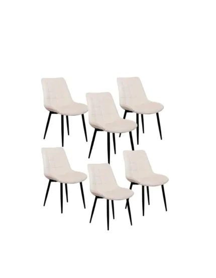Pack 6 Sillas de Comedor Macron Terciopelo patas negras