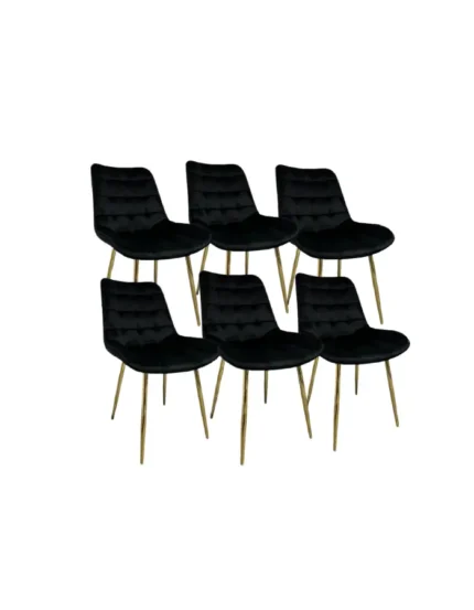 Pack 6 Sillas de Comedor Macron Terciopelo patas doradas