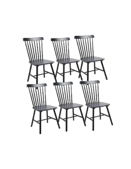 Pack 6 Sillas Windsor Madera Natural / Negra