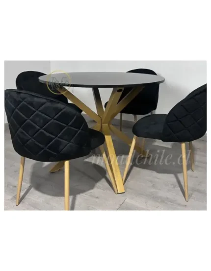 Comedor Cross All Black Gabrielle 4P