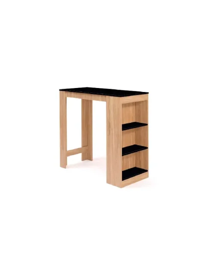 Mesa de cocina organizadora alta color madera y negro