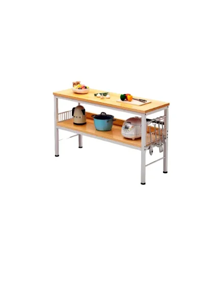 Mesa de cocina organizadora 2 niveles metal y madera