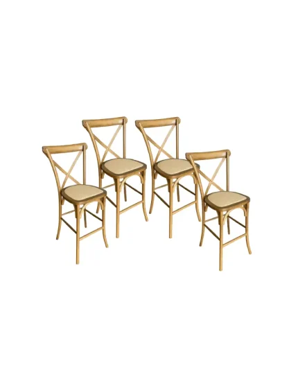 Pack 4 Taburetes Crossback Madera 66cm
