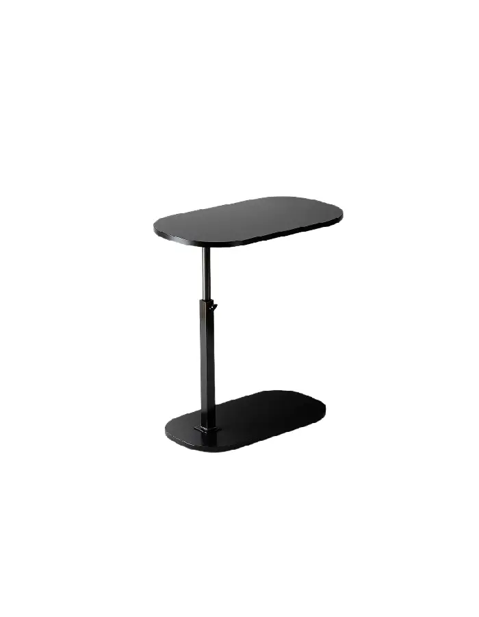 Mesa de Noche Ajustable en C para Cama y Sofá - Negro