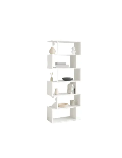 Estantería Moderna ZigZag de 6 Niveles - Blanco