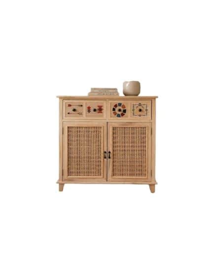 Arrimo Rattan de dos Puertas con Gavetas